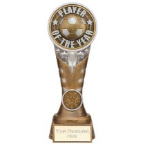 Ikon Tower Player of the Year Football Trophy | Antique Silver & Gold | 200mm | G24