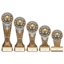 Ikon Tower Players Player Football Trophy | Antique Silver & Gold | 150mm | G24