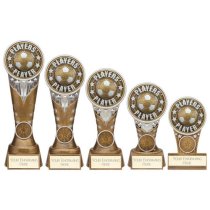 Ikon Tower Players Player Football Trophy | Antique Silver & Gold | 150mm | G24