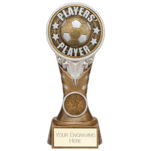 Ikon Tower Players Player Football Trophy | Antique Silver & Gold | 175mm | G24