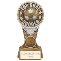 Ikon Tower Top Goal Scorer Football Trophy | Antique Silver & Gold | 150mm | G24