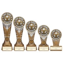 Ikon Tower Top Goal Scorer Football Trophy | Antique Silver & Gold | 150mm | G24