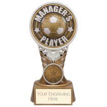 Ikon Tower Managers Player Football Trophy | Antique Silver & Gold | 150mm | G24