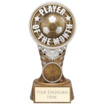 Ikon Tower Player of the Month Football Trophy | Antique Silver & Gold | 150mm | G24