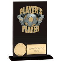 Euphoria Hero Players Player Glass Football Trophy | Jet Black | 125mm |