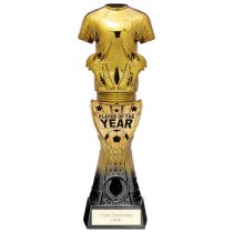 Fusion Viper Shirt Player of the Year Football Trophy | Black & Gold | 255mm | G7