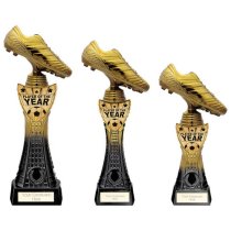 Fusion Viper Boot Player of the Year Football Trophy | Black & Gold | 255mm | G7