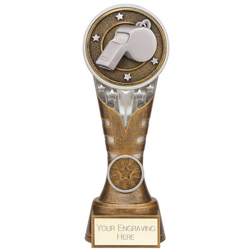 Ikon Tower Referee Trophy | Antique Silver & Gold | 200mm | G24