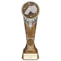 Ikon Tower Referee Trophy | Antique Silver & Gold | 225mm | G24