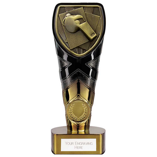 Fusion Cobra Referee Whistle Trophy | Black & Gold | 175mm | G7
