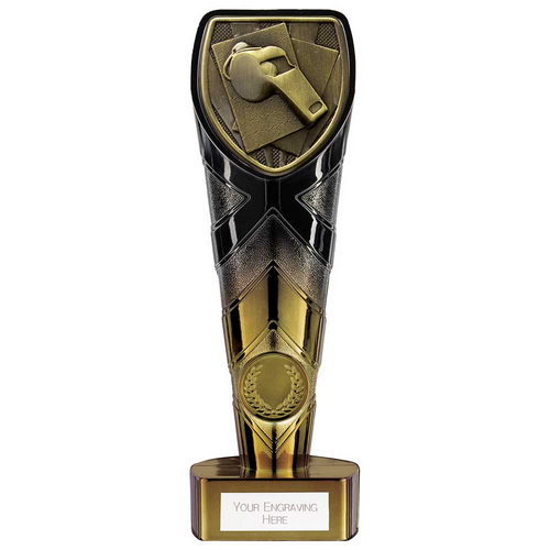 Fusion Cobra Referee Whistle Trophy | Black & Gold | 200mm | G7