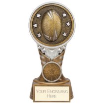 Ikon Tower Rugby Trophy | Antique Silver & Gold | 150mm | G24