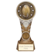 Ikon Tower Rugby Trophy | Antique Silver & Gold | 175mm | G24