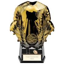 Invincible Heavyweight Rugby Shirt Trophy | Gold and Carbon Black | 160mm |