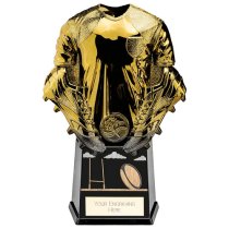 Invincible Heavyweight Rugby Shirt Trophy | Gold and Carbon Black | 220mm |