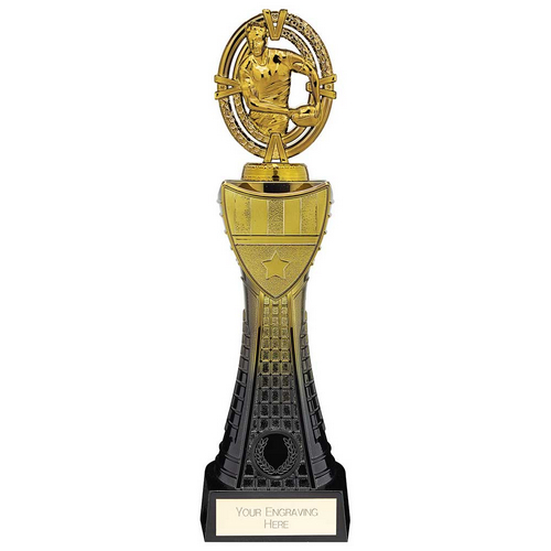 Maverick Heavyweight Rugby Trophy | Black & Gold | 315mm | G25