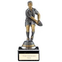 Cyclone Rugby Player Trophy | Male | Antique Silver | 165mm |