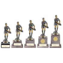 Cyclone Rugby Player Trophy | Male | Antique Silver | 185mm |