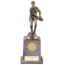 Cyclone Rugby Player Trophy | Male | Antique Silver | 225mm |
