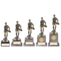 Cyclone Rugby Player Trophy | Male | Antique Silver | 225mm |