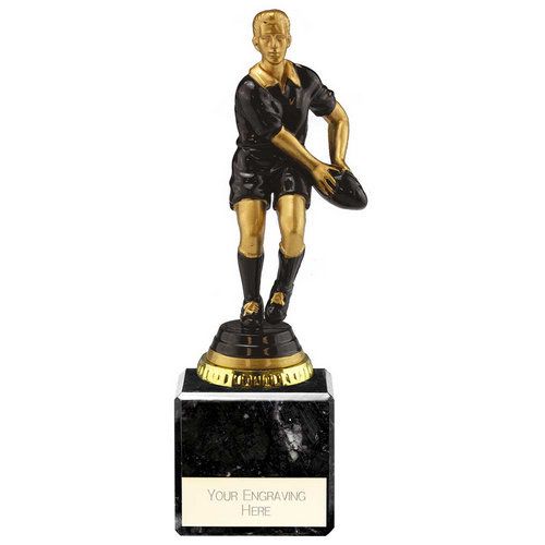 Cyclone Rugby Player Trophy | Male | Black & Gold | 185mm |