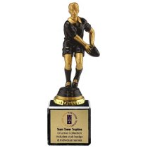 Cyclone Rugby Player Trophy | Male | Black & Gold | 185mm |