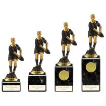 Cyclone Rugby Player Trophy | Male | Black & Gold | 215mm |