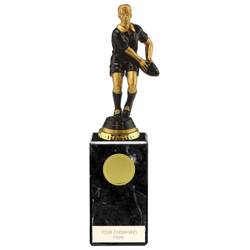 Cyclone Rugby Player Trophy | Male | Black & Gold | 235mm |