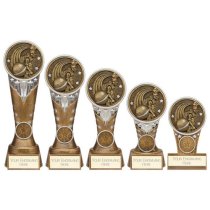 Ikon Tower Cricket Bowler Trophy | Antique Silver & Gold | 125mm | G9
