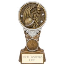 Ikon Tower Cricket Bowler Trophy | Antique Silver & Gold | 150mm | G24