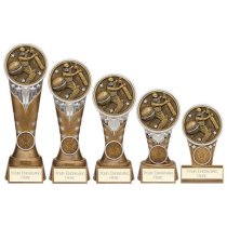 Ikon Tower Cricket Batsman Trophy | Antique Silver & Gold | 125mm | G9