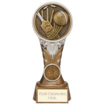 Ikon Tower Cricket Trophy | Antique Silver & Gold | 175mm | G24