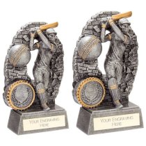 Blast Out Cricket Trophy | Female | Antique Silver | 130mm | G7