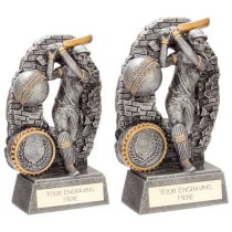 Blast Out Cricket Trophy | Female | Antique Silver | 110mm | G6