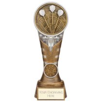 Ikon Tower Darts Trophy | Antique Silver & Gold | 200mm | G24