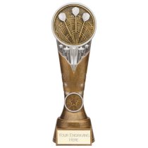 Ikon Tower Darts Trophy | Antique Silver & Gold | 225mm | G24