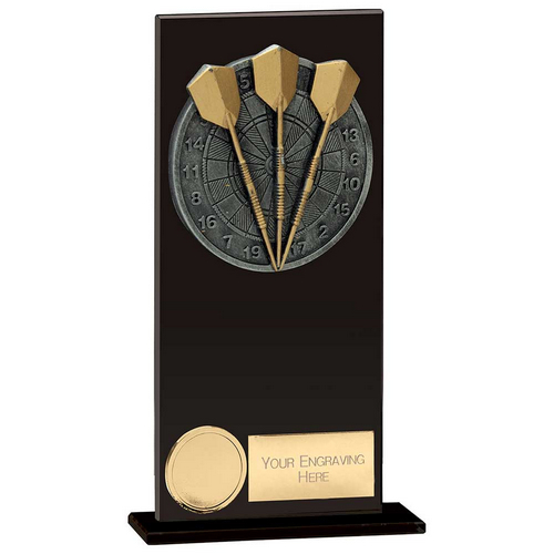 Euphoria Hero Glass Darts Trophy | Jet Black | 180mm |