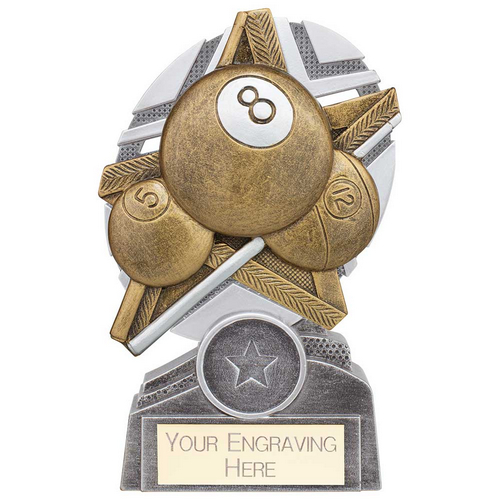 The Stars Pool Plaque Trophy | Silver & Gold | 130mm | G9