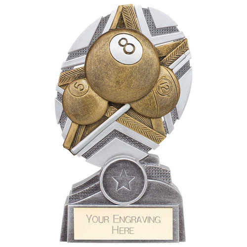 The Stars Pool Plaque Trophy | Silver & Gold | 150mm | G9