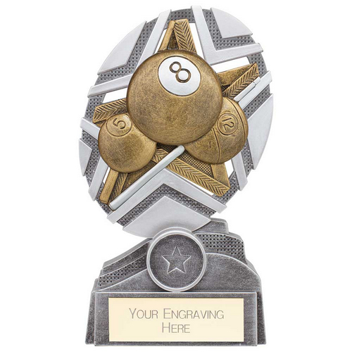 The Stars Pool Plaque Trophy | Silver & Gold | 170mm | G25