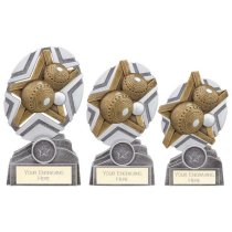 The Stars Bowls Plaque Trophy | Silver & Gold | 130mm | G9