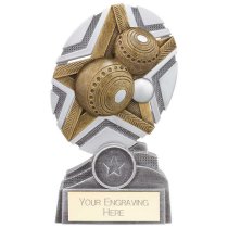 The Stars Bowls Plaque Trophy | Silver & Gold | 150mm | G9