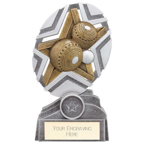 The Stars Bowls Plaque Trophy | Silver & Gold | 170mm | G25
