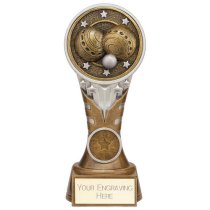 Ikon Tower Lawn Bowls Trophy | Antique Silver & Gold | 175mm | G24