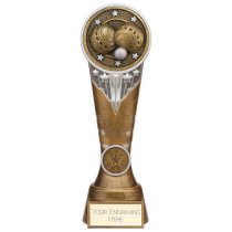 Ikon Tower Lawn Bowls Trophy | Antique Silver & Gold | 225mm | G24