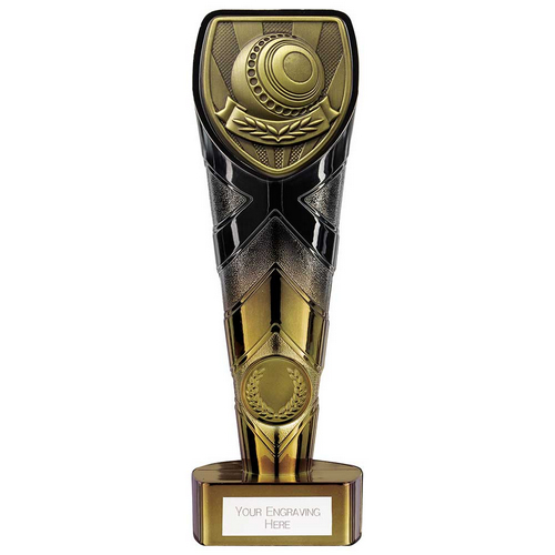 Fusion Cobra Lawn Bowls Trophy | Black & Gold | 200mm | G7