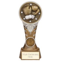 Ikon Tower Boxing Trophy | Antique Silver & Gold | 175mm | G24