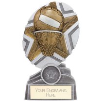 The Stars Netball Plaque Trophy | Silver & Gold | 150mm | G9