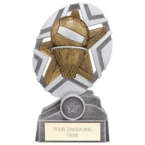 The Stars Netball Plaque Trophy | Silver & Gold | 170mm | G25