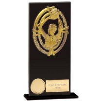 Maverick Fusion Netball Trophy | Black Glass | 180mm |